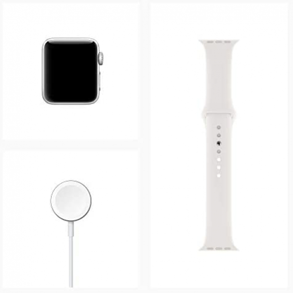 [해외] 애플 워치 시리즈 3 Apple Watch Series 3 (GPS, 38mm) - Silver Aluminum Case with White Sport Band