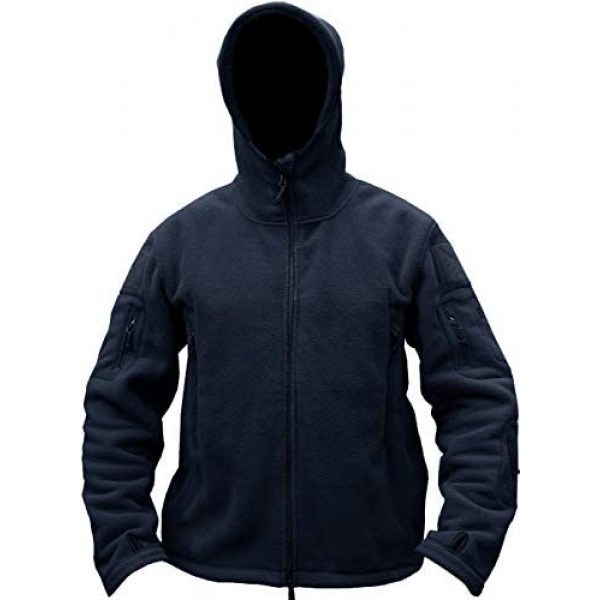 [해외] TACVASEN 남성 방한용 플리스 후드 자켓(영국직배송) Windproof Mens Military Fleece Combat Jacket Tactical Hoodies - Navy Blue