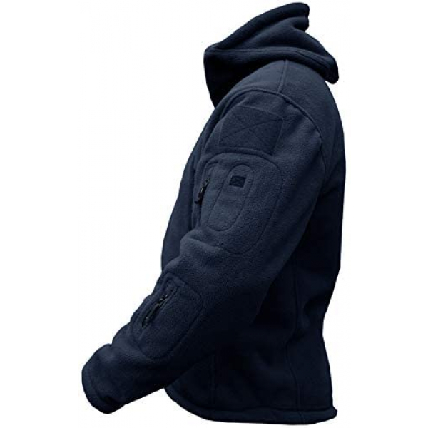 [해외] TACVASEN 남성 방한용 플리스 후드 자켓(영국직배송) Windproof Mens Military Fleece Combat Jacket Tactical Hoodies - Navy Blue