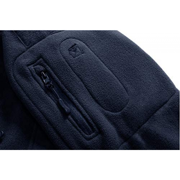 [해외] TACVASEN 남성 방한용 플리스 후드 자켓(영국직배송) Windproof Mens Military Fleece Combat Jacket Tactical Hoodies - Navy Blue