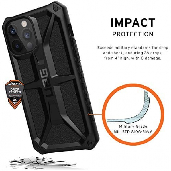 [해외] 유에이지 아이폰 12/아이폰 12프로(6.1인치) 프리미엄 모나크 핸드폰 보호 케이스 Urban Armor Gear UAG iPhone 12/12 Pro 5G- (6.1 inch) Rugged Lightweight Slim Shockproof Premium Monarch Protective Cover
